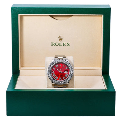 Rolex Datejust II Diamond Watch 116300 41MM Red Diamond Dial With Stainless Steel Oyster Bracelet