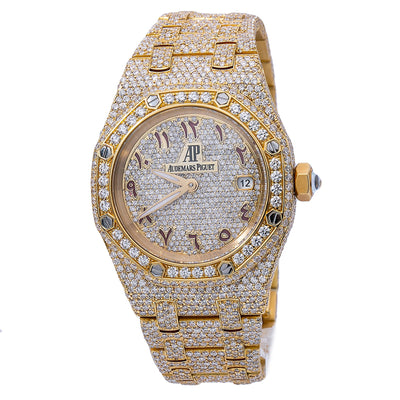 Audemars Piguet Royal Oak Lady 67076BA 27MM Champagne Diamond Dial With 17.95 CT Diamonds