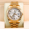 18K Yellow Gold Rolex Day-Date II President 218238 41mm Silver with Roman Numerals Dial