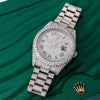 Rolex Day-Date II Diamond Watch, 218239 41mm, Silver Diamond Dial With 18K White Gold Bracelet