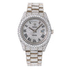 Rolex Day-Date II Diamond Watch, 218239 41mm, Silver Diamond Dial With 18K White Gold Bracelet