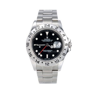 Stainless Steel Rolex Explorer II 16570 40mm Black Dial