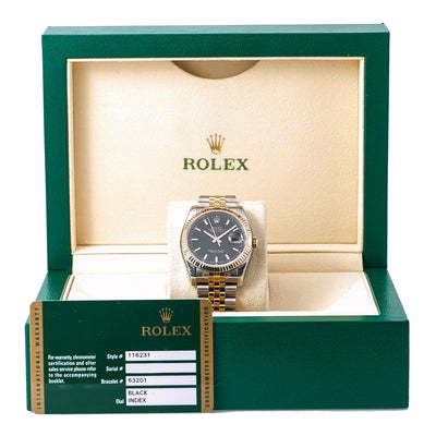 Rolex Datejust 116231 36MM Black Dial With Two Tone Bracelet