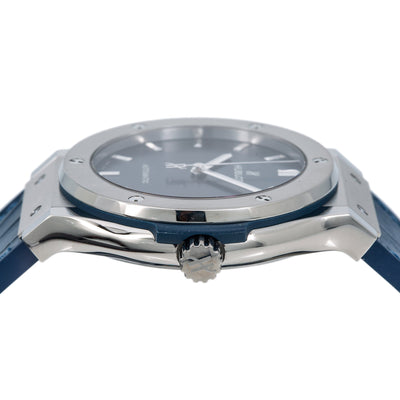 Hublot Classic Fusion Blue 511.NX.7170.LR  45MM Blue Dial With Leather Bracelet