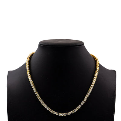 14K Yellow Gold 20" Men's Tennis Chain With 29.50 CT Diamonds