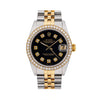 Rolex Datejust Diamond Watch, 68273 31mm, Black Diamond Dial With Two Tone Bracelet