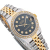 Rolex Datejust Diamond Watch, 68273 31mm, Black Diamond Dial With Two Tone Bracelet