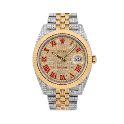 Rolex Datejust Diamond Watch, 126333 41mm, Champagne Diamond Dial With Two Tone Jubilee Bracelet