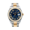 Rolex Datejust II Diamond Watch, 116333 41mm, Blue Diamond Dial With Two Tone Oyster Bracelet