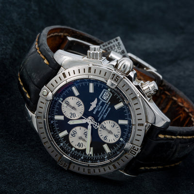 Breitling Chronomat Evolution A13356 44MM Black Dial With Stainless Steel Bracelet