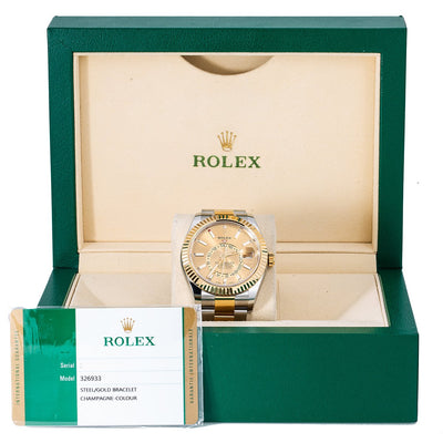 Rolex Sky-Dweller 326933 42MM Champagne Dial With Two Tone Bracelet