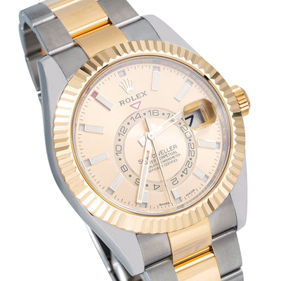 Rolex Sky-Dweller 326933 42MM Champagne Dial With Two Tone Bracelet