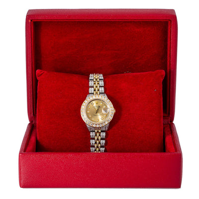 Two Tone Rolex Datejust Diamond Watch, 6917 26mm, Champagne Diamond Dial With Two Tone Bracelet