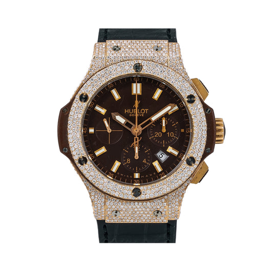 Hublot Big Bang 341.PX.130.RX 41MM Brown Chrono Dial With 9.75 CT Diamonds