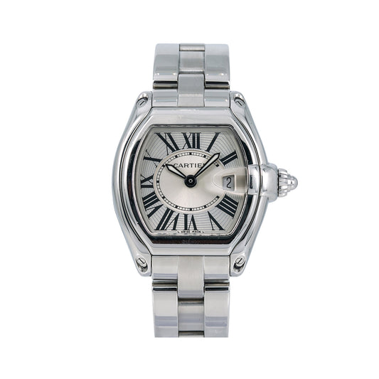 Cartier Roadster W62016V3 36MM Silver Dial With Stainless Steel Bracelet