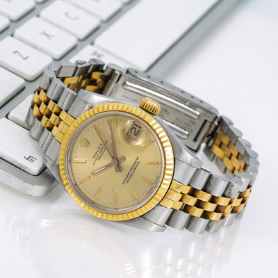 Rolex Lady-Datejust 68273 31MM Champagne Dial With Yellow Gold Jubilee Bracelet