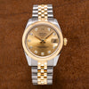 Rolex DateJust Two Tone Diamond Watch, 178243 31mm, Champagne Dial with Diamond Hour Markers