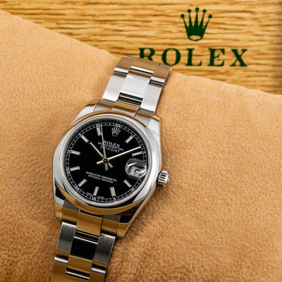 Rolex Lady-Datejust 78240 31MM Black Dial With Stainless Steel Oyster Bracelet