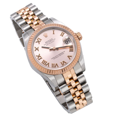 Two Tone Rolex DateJust 178271 31mm Pink Champagne Dial with Roman Numerals