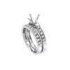 18K White Gold Double Round Shape Ring