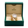 18K Yellow Gold Rolex Diamond Watch, Day-Date 8038 36mm, White Mother Of Pearl Dial With 4.75CT Diamond Bezel