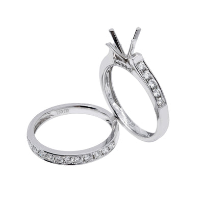 18K White Gold Double Round Shape Ring