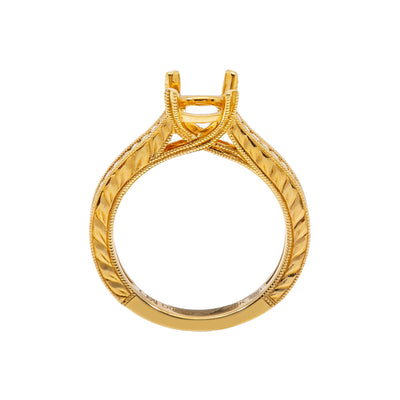 18K Yellow Gold Round Shape Ring