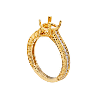 18K Yellow Gold Round Shape Ring