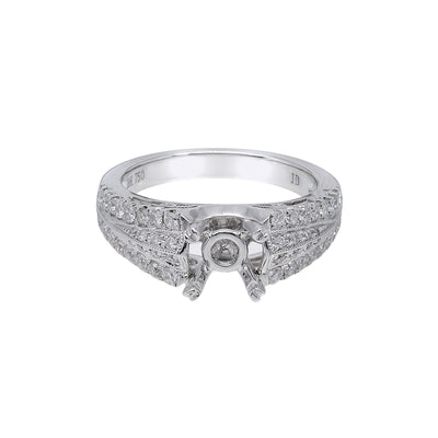 18K White Gold Round Shape Ring