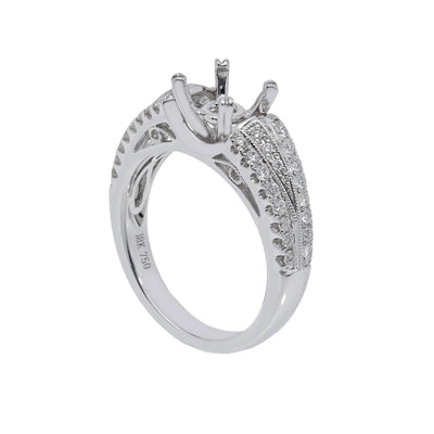 18K White Gold Round Shape Ring