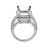 18K White Gold Rectangular Shape Ring