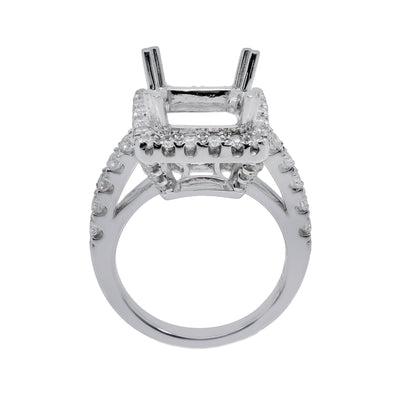 18K White Gold Rectangular Shape Ring