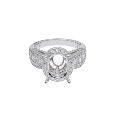 18K White Gold Round Shape Ring