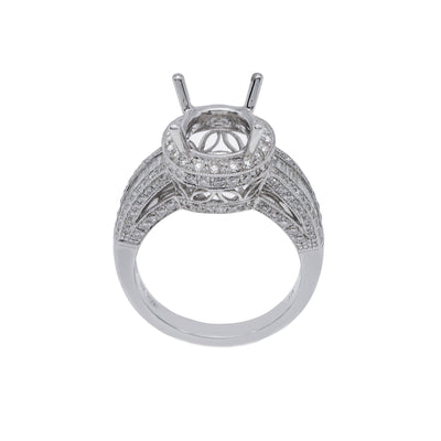 18K White Gold Round Shape Ring