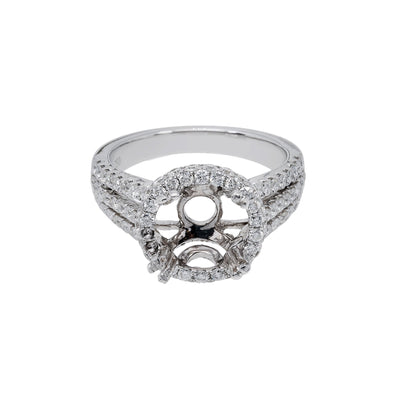 18K White Gold Round Shape Ring