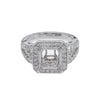 18K White Gold Rectangular  Shape Ring