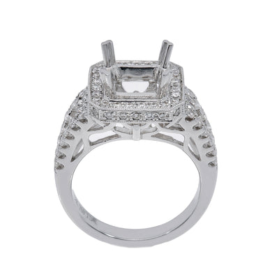 18K White Gold Rectangular  Shape Ring