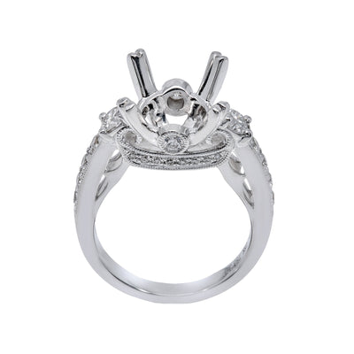 18K White Gold Round Shape Ring