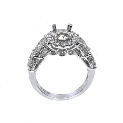 18K White Gold Round Shape Ring