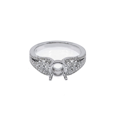 18K White Gold Round Shape Ring