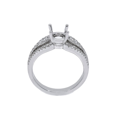 18K White Gold Round Shape Ring