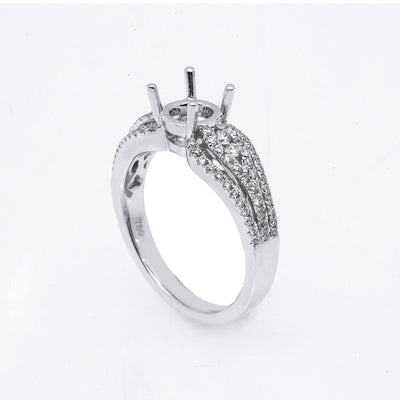 18K White Gold Round Shape Ring