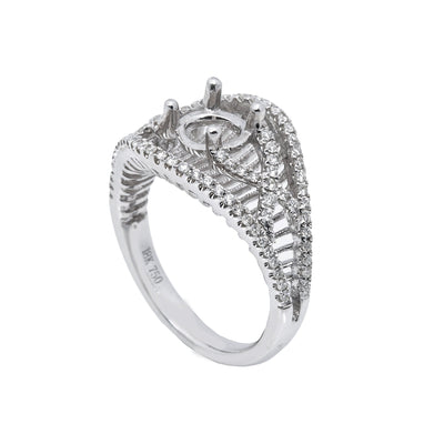 18K White Gold Round Shape Ring