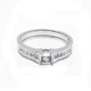 14K White Gold Double Round Shape Ring