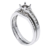 14K White Gold Double Round Shape Ring