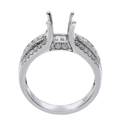 14K White Gold Round Shape Ring