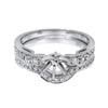 14K White Gold Double  Round Shape Ring