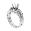 14K White Gold Double  Round Shape Ring