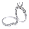 14K White Gold Double  Round Shape Ring