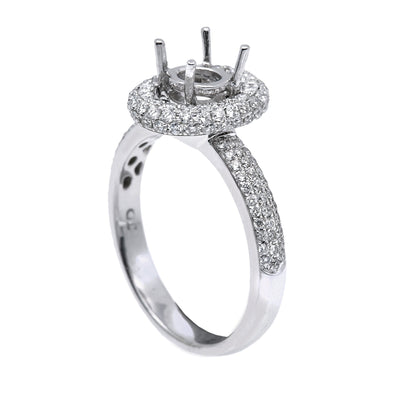 14K White Gold Round Shape Ring